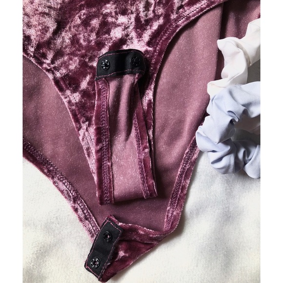 Shein Crushed Velvet Thong Bodysuit - Picture 3 of 3